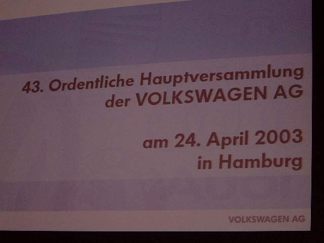 VW Jahreshauptversammlung 2003